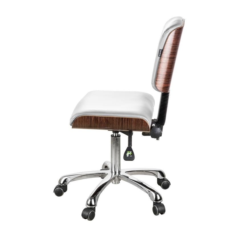 Silverfox Rolling Stool with Backrest 1071-WHT