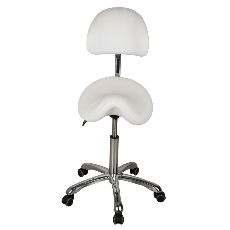 Silverfox Saddle Rolling Stool with Backrest 1025A