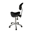 Silverfox Saddle Rolling Stool with Backrest 1025A