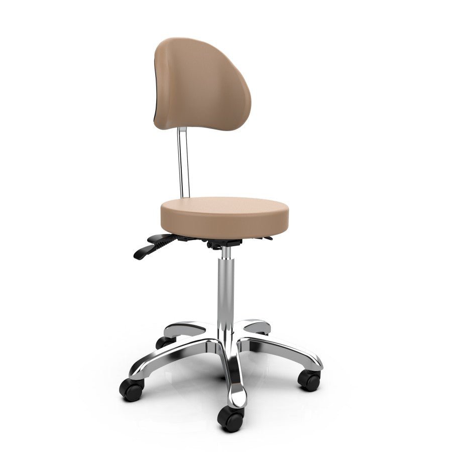 Silverfox Rolling Stool with Backrest 1025B