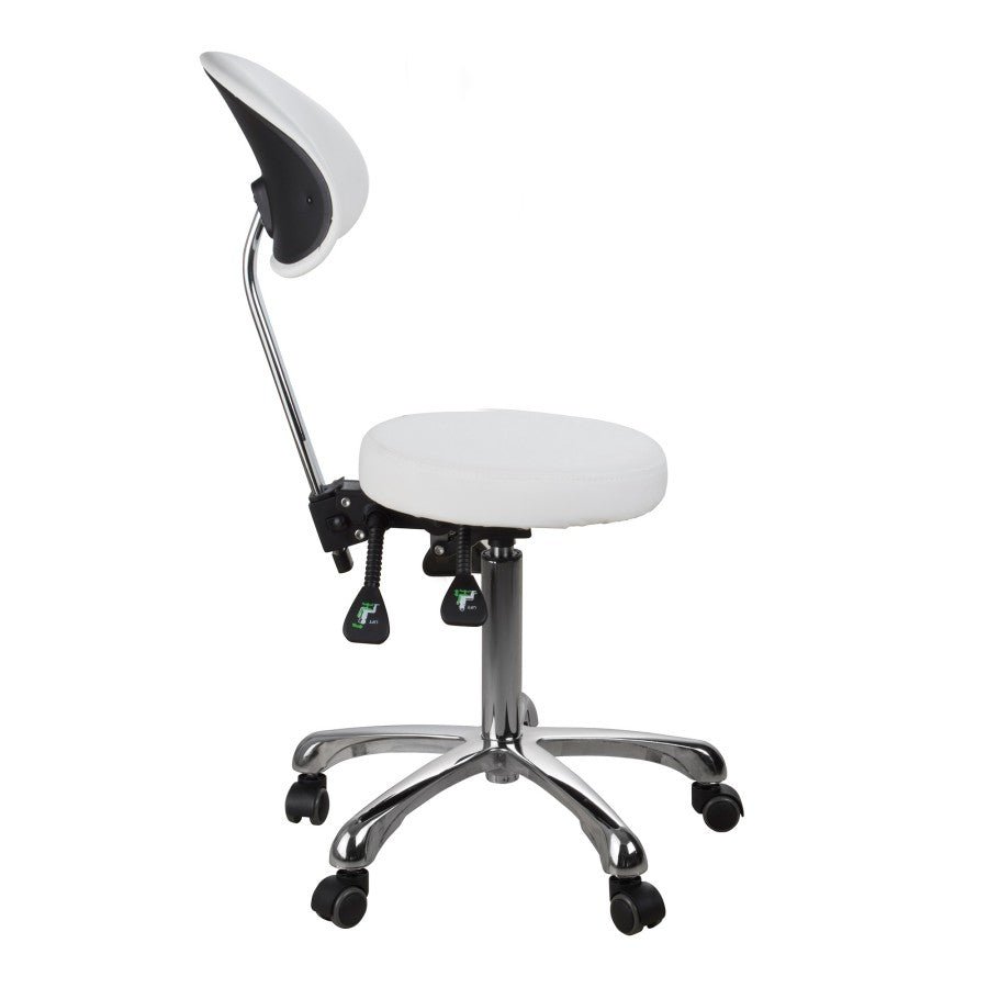 Silverfox Rolling Stool with Backrest 1025B