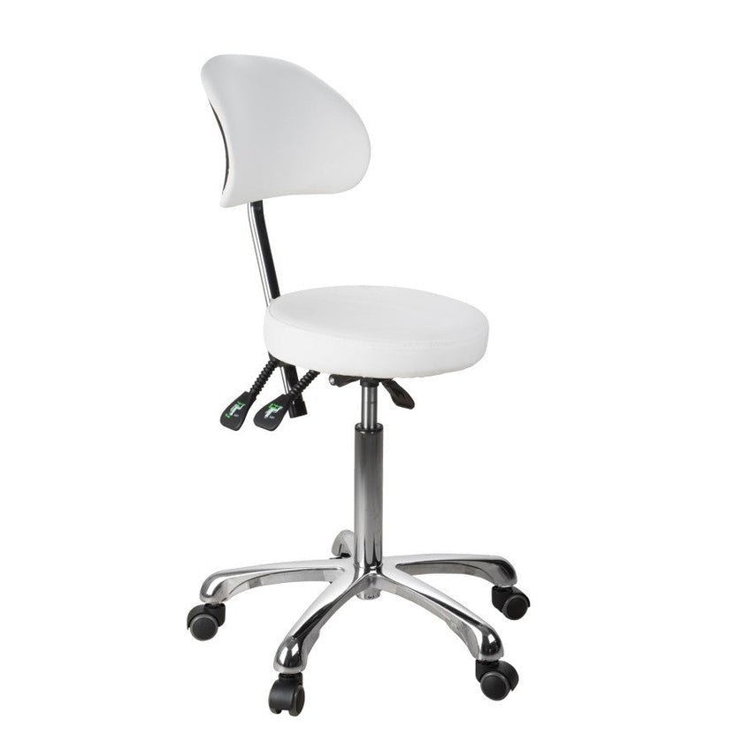 Silverfox Rolling Stool with Backrest 1025B