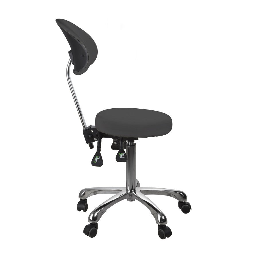 Silverfox Rolling Stool with Backrest 1025B
