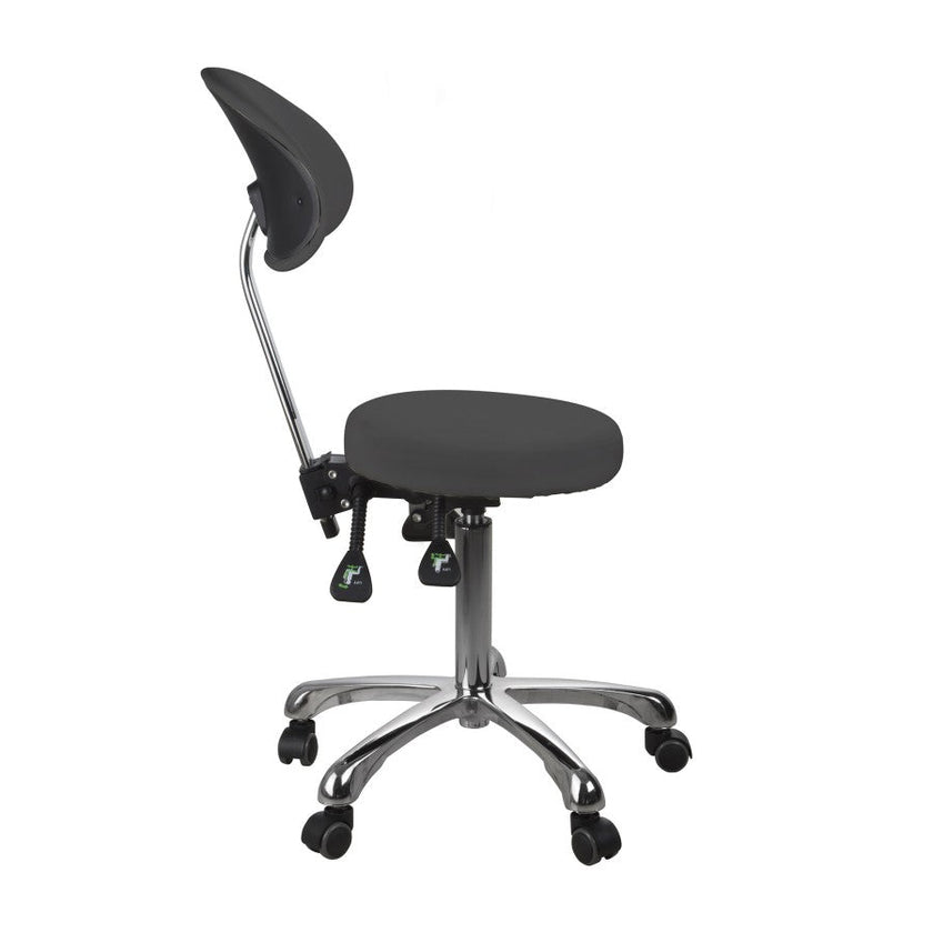 Silverfox Rolling Stool with Backrest 1025B