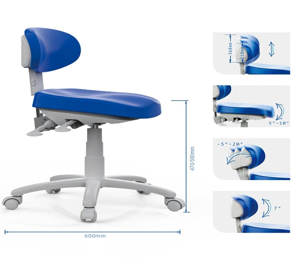 Silverfox ® Top Grade Ultimate Physician Rolling Stool with Tilt 8C01