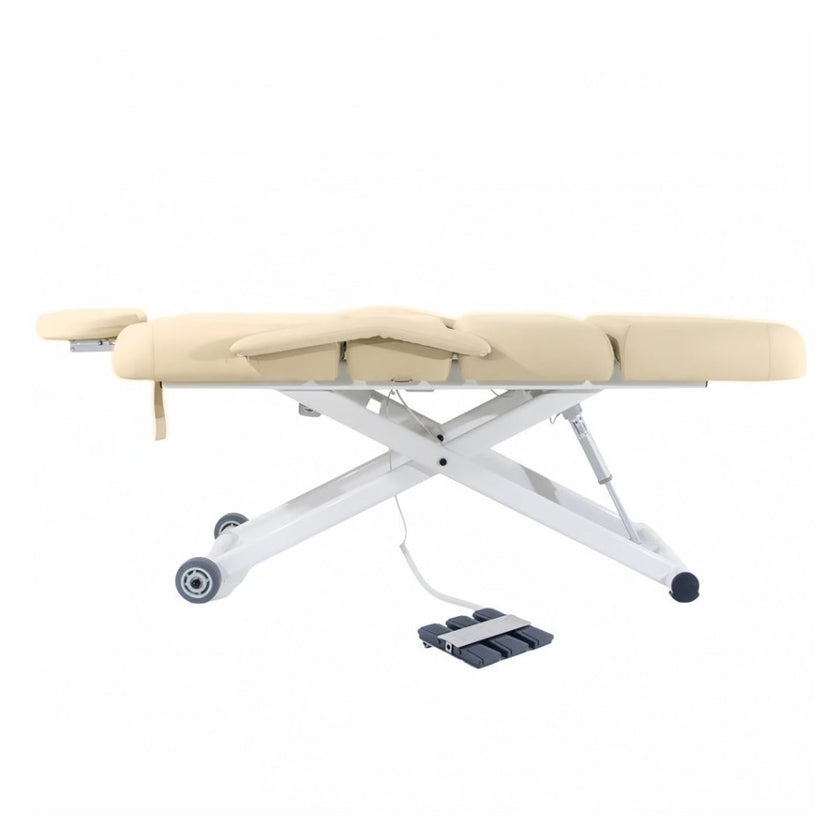 SilverFox 3 motors 4 Section Electric Massage Table 2274B with Hand Controller Cream / Black