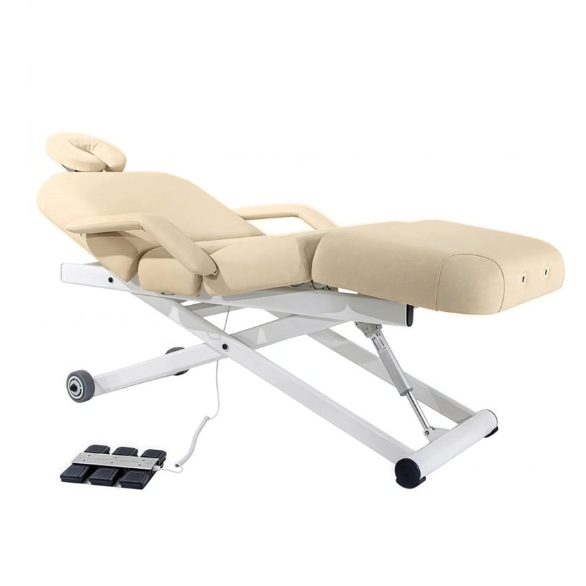 SilverFox 3 motors 4 Section Electric Massage Table 2274B with Hand Controller Cream / Black