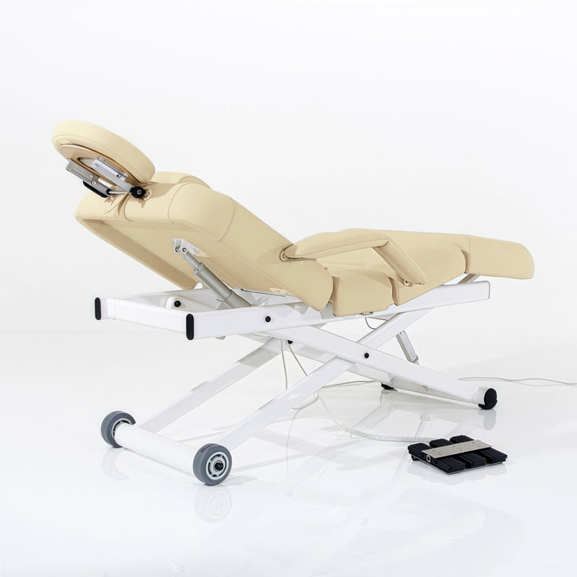 SilverFox 3 motors 4 Section Electric Massage Table 2274B with Hand Controller Cream / Black