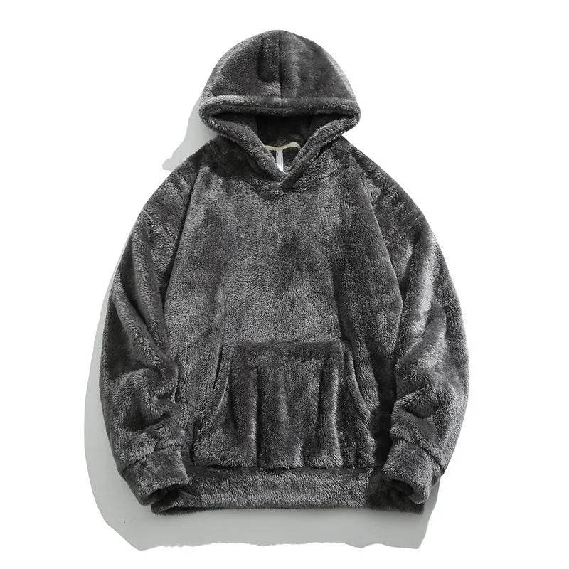 Couple Hoodie – Loose Fit Polyester Solid Color Matching Hoodies