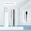 Portable 6-Pen Mechanical Pencil Set with Case – Simple & Suite Versions (White, Blue, Pink)