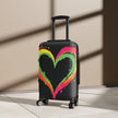 Colorful Heart Suitcase – Neon Paint Heart Carry-On Travel Luggage