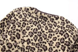 Casual Fall winter Leopard Button fleece Plush Cardigan jacket for women