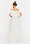 White Two-Piece Bridal Lace & Tulle Set