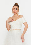 White Two-Piece Bridal Lace & Tulle Set
