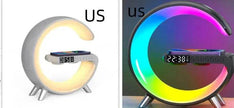 G shaped Wireless Phone Charging Night LED Lamp Bluetooth Speaker