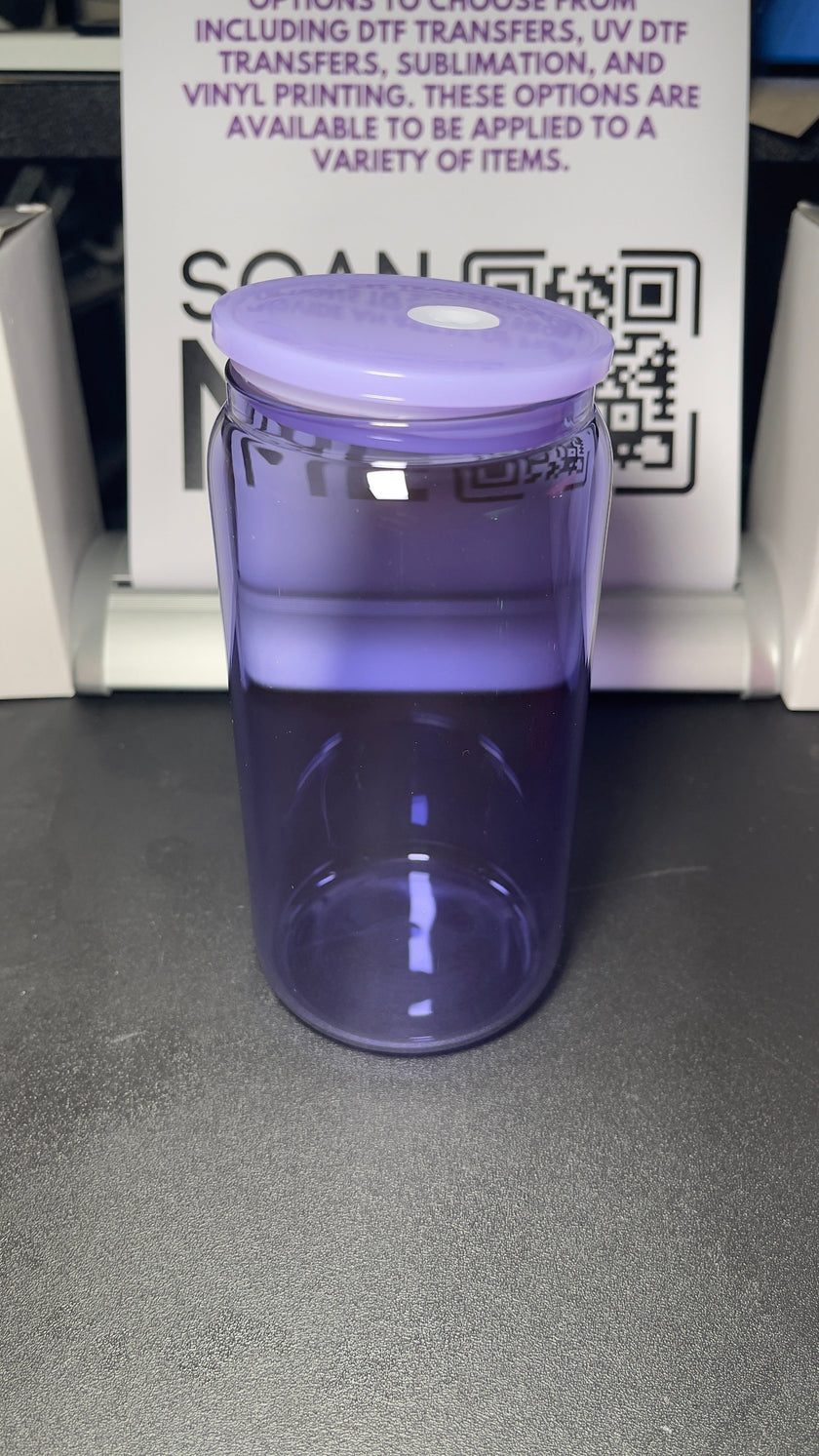 Blank Jelly Libby Glass Cup 10oz - Customizable with Vinyl & UV DTF