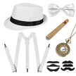 Party Men's Top Hat Pipe Pocket Watch Strap Tie Fake Cigar Set