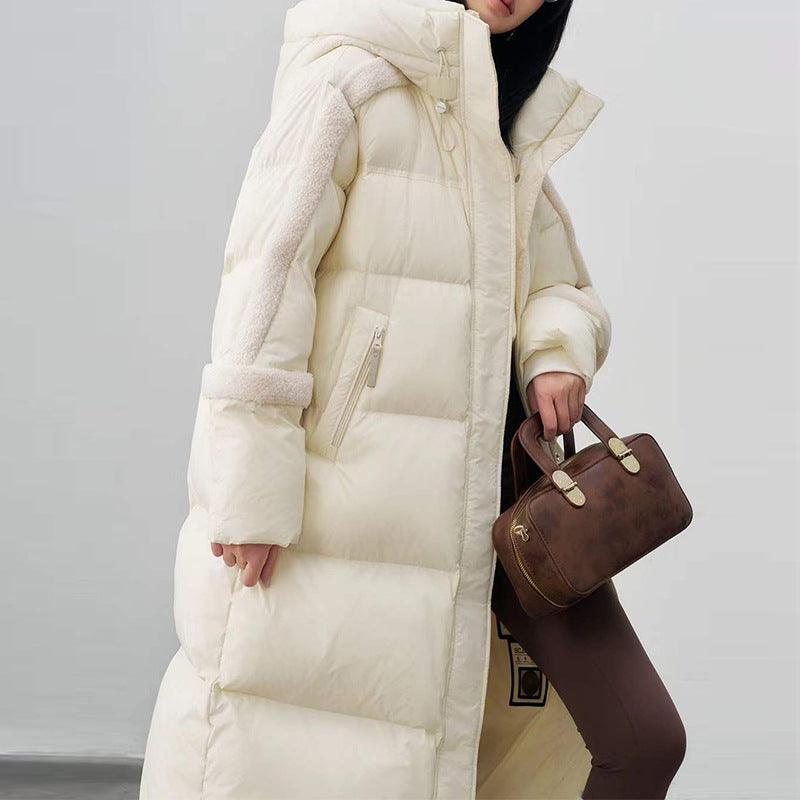 Women's Mid-Length Down Jacket, Thick Winter Coat