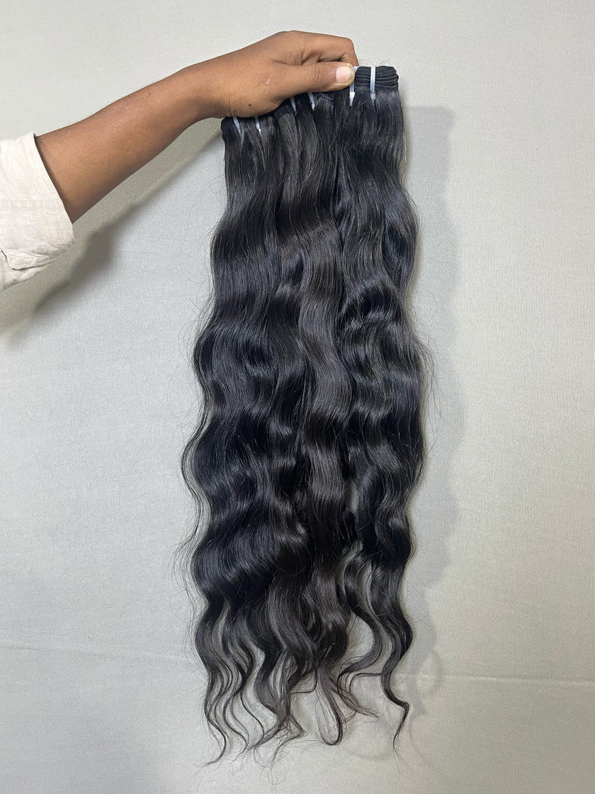 Tresses de cheveux indiens naturels ondulés