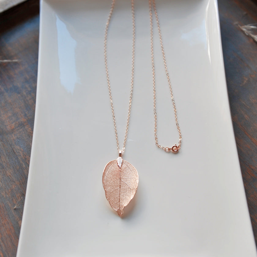 Real leaf necklace