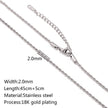 Stainless Steel Vacuum Vapor Plating 18K Gold Color Protection Lip Chain Necklace