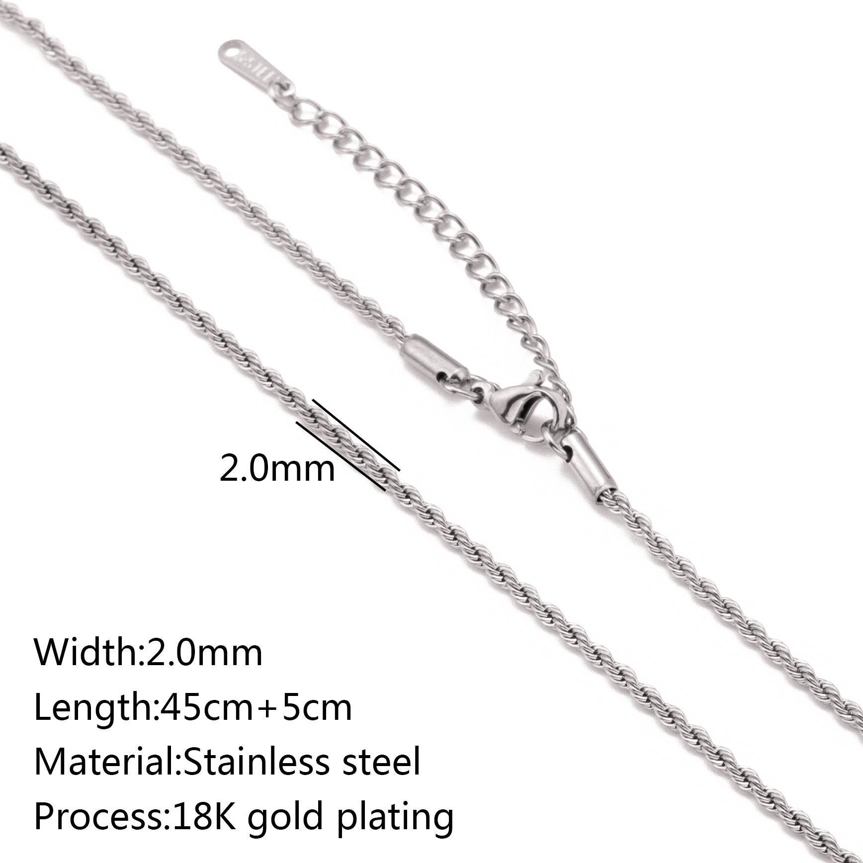 Stainless Steel Vacuum Vapor Plating 18K Gold Color Protection Lip Chain Necklace
