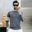 Simple All-match Slim fit Round Neck Pullover Sweater top for men