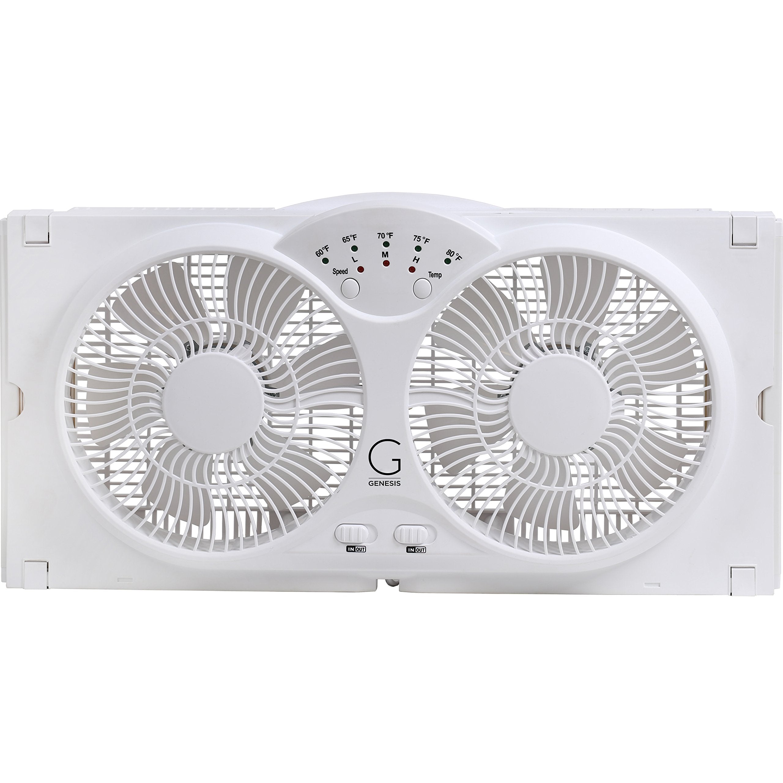 Genesis Twin Fan High Velocity Reversible AirFlow Fan, LED Indicator Lights Adjustable Thermostat & Max Cool Technology, ETL Certified, White (A1WINDOWFAN) 🍁 All In One Marketplace Canada
