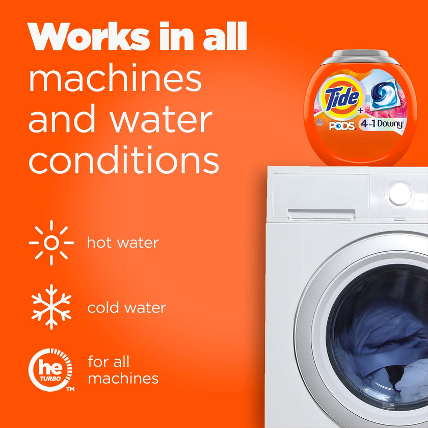 Tide PODS Laundry Detergent soap with a touch of Downy 4-in-1 Detergent, Stain Remover, Freshness, Softness, Fabric Protecter, HE compatible, 57 Count 🍁 All In One Marketplace Canada