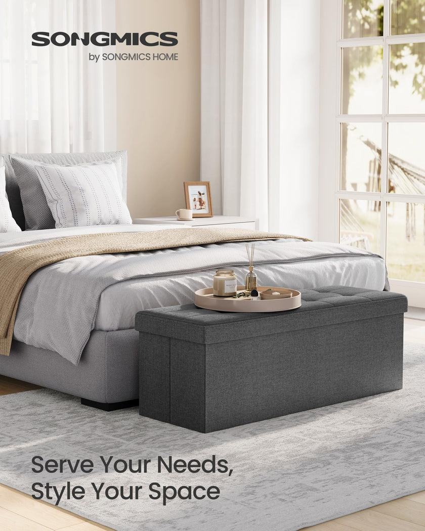 SONGMICS 110 cm Folding Storage Ottoman Bench, Padded Seat 🍁 All In One Marketplace Canada