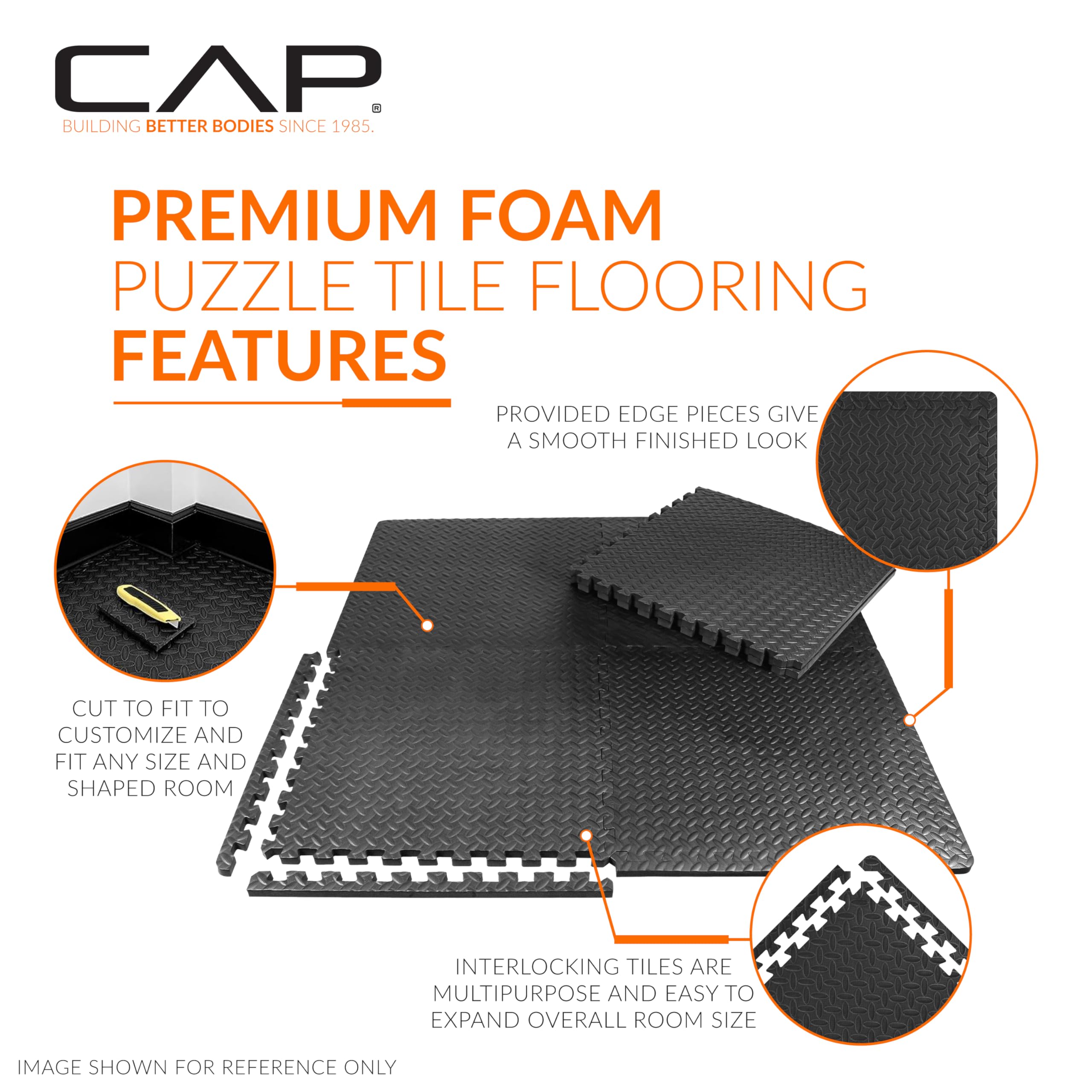CAP Barbell 1/2-Inch Interlocking EVA Foam Exercise Puzzle Mats - 1 Pack | 24
