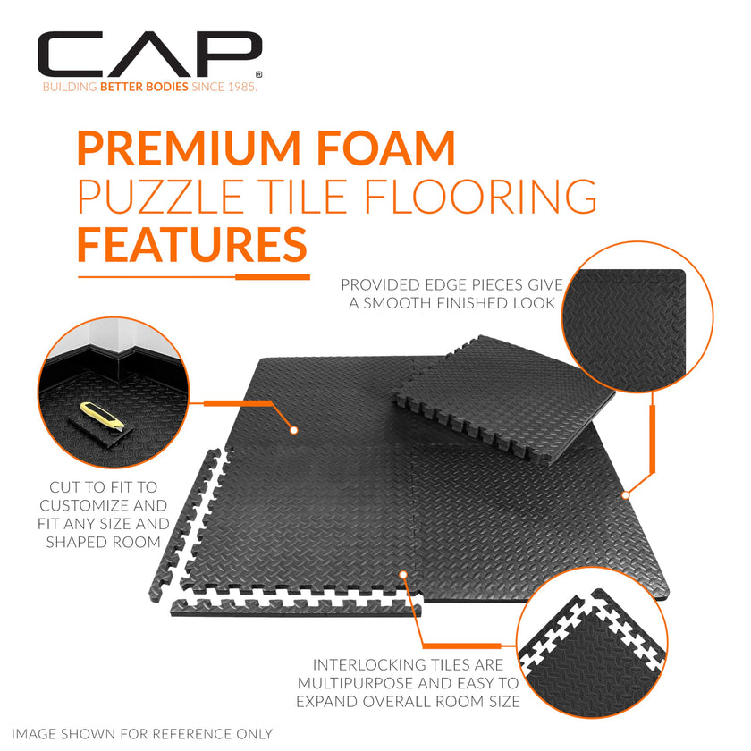 CAP Barbell 1/2-Inch Interlocking EVA Foam Exercise Puzzle Mats - 1 Pack | 24