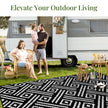 OPPODREAM Outdoor Rug 5x7 Ft, Waterproof Outdoor Plastic Straw Rug for Patio, Reversible Out Door Carpet for Camping, Deck, Rv, 5 x 7 Area Carpet Balcony, Porch, Backyard, Black and White 🍁 All In One Marketplace Canada