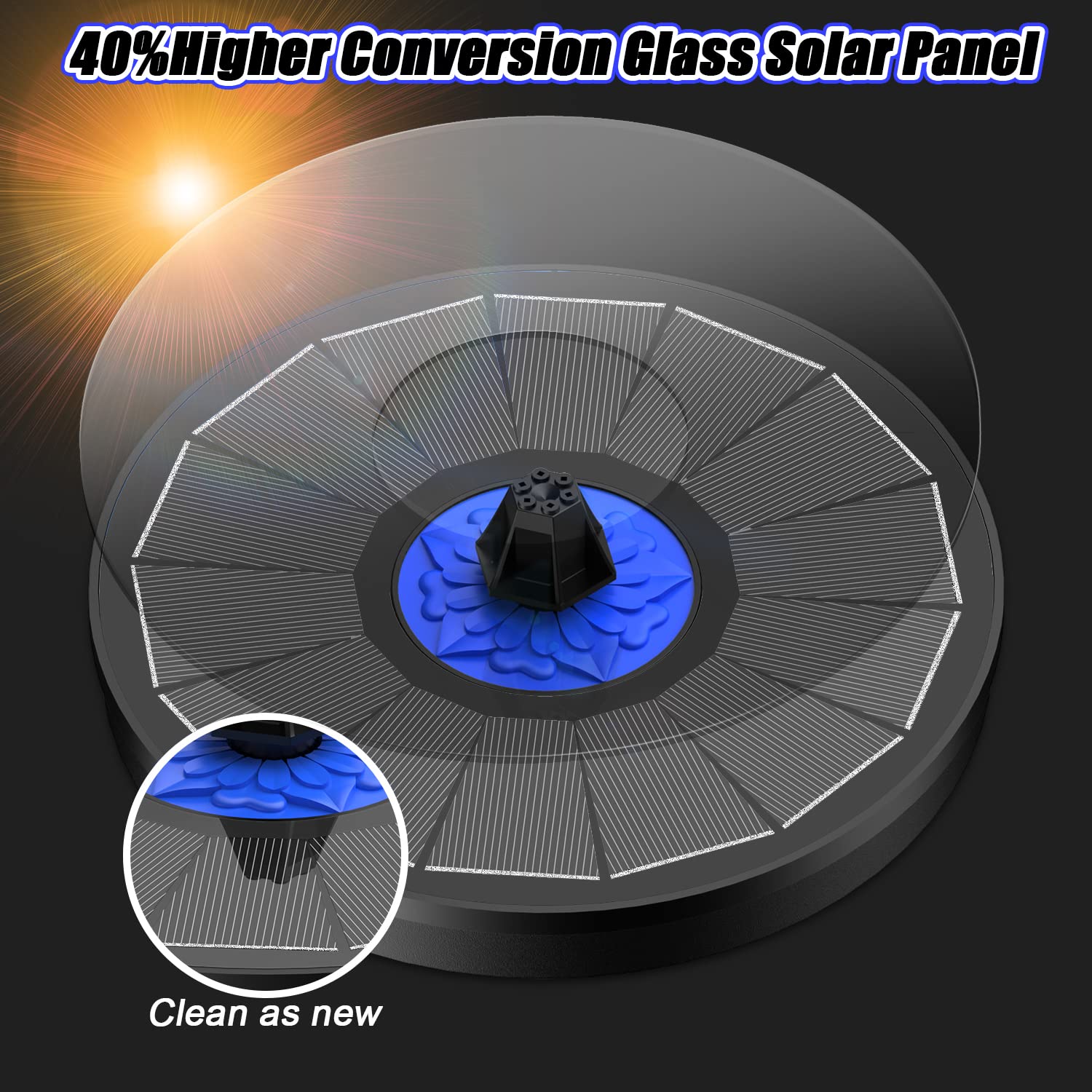 SZMP Solar Fountain Upgrade, 3.5W Solar Powered Bird Bath Fountains with Flower, Outdoor Water Feature Solar Fountain Pump with 7-in-1 Nozzles, 4 Fixed Pipes for Humingbirds, Birdbath, and Garden 🍁 All In One Marketplace Canada