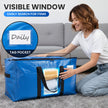 TAILI Extra Large Moving Bags, Heavy Duty Totes for Storage with Visible Window, U-Shaped Around Handles, Storage Contrainer Box for Space Saving, Blue, 4 Pack 🍁 All In One Marketplace Canada