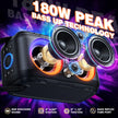W-KING Bluetooth Speaker Loud, 180W Peak Party Portable Outdoor Haut Parleur Speaker Wireless Boom Box/4 Drivers(2 * 4.04’’ Woofer)-80W Deep Bass Tube, Huge 115dB Sound, Lights/IPX5/EQ/24H/USB/TF/AUX 🍁 All In One Marketplace Canada