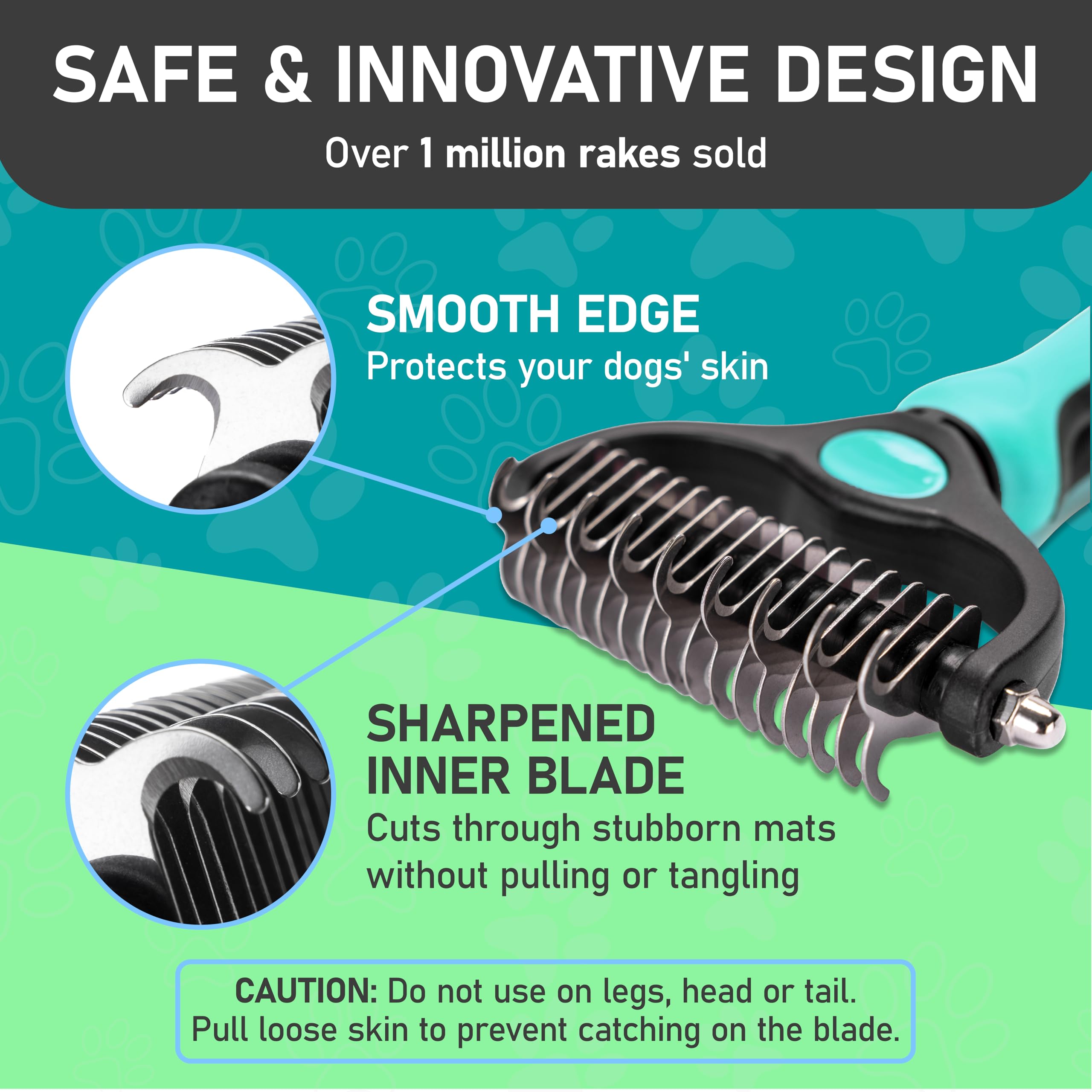 Maxpower Planet Pet Grooming Brush - Double Sided Shedding, Dematting - Undercoat Rake Dogs - Dog Grooming Brush - Deshedding Brush for Dogs - Dog Brush, Cat Brush, Reduce Shedding by 95%, Turquoise 🍁 All In One Marketplace Canada