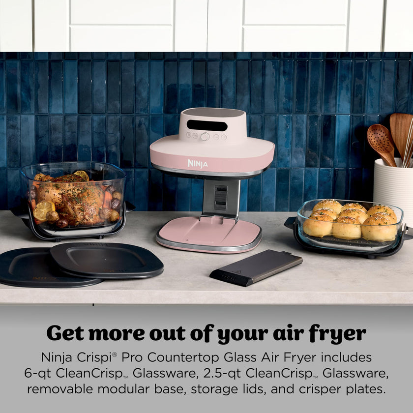 Ninja Crispi Pro Glass Air Fryer, 6-in-1, Rose, AS101CRS 🍁 All In One Marketplace Canada