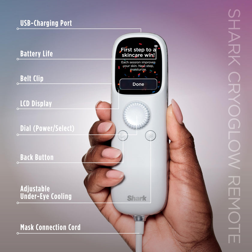 Shark CryoGlow LED Face Mask with Under-Eye Cooling, Anti-Ageing & Blemish Repair, Red & Blue LED, Infrared Light Therapy, USB-C, Remote Control, Storage Bag, FW312C (Canadian Version) 🍁 All In One Marketplace Canada
