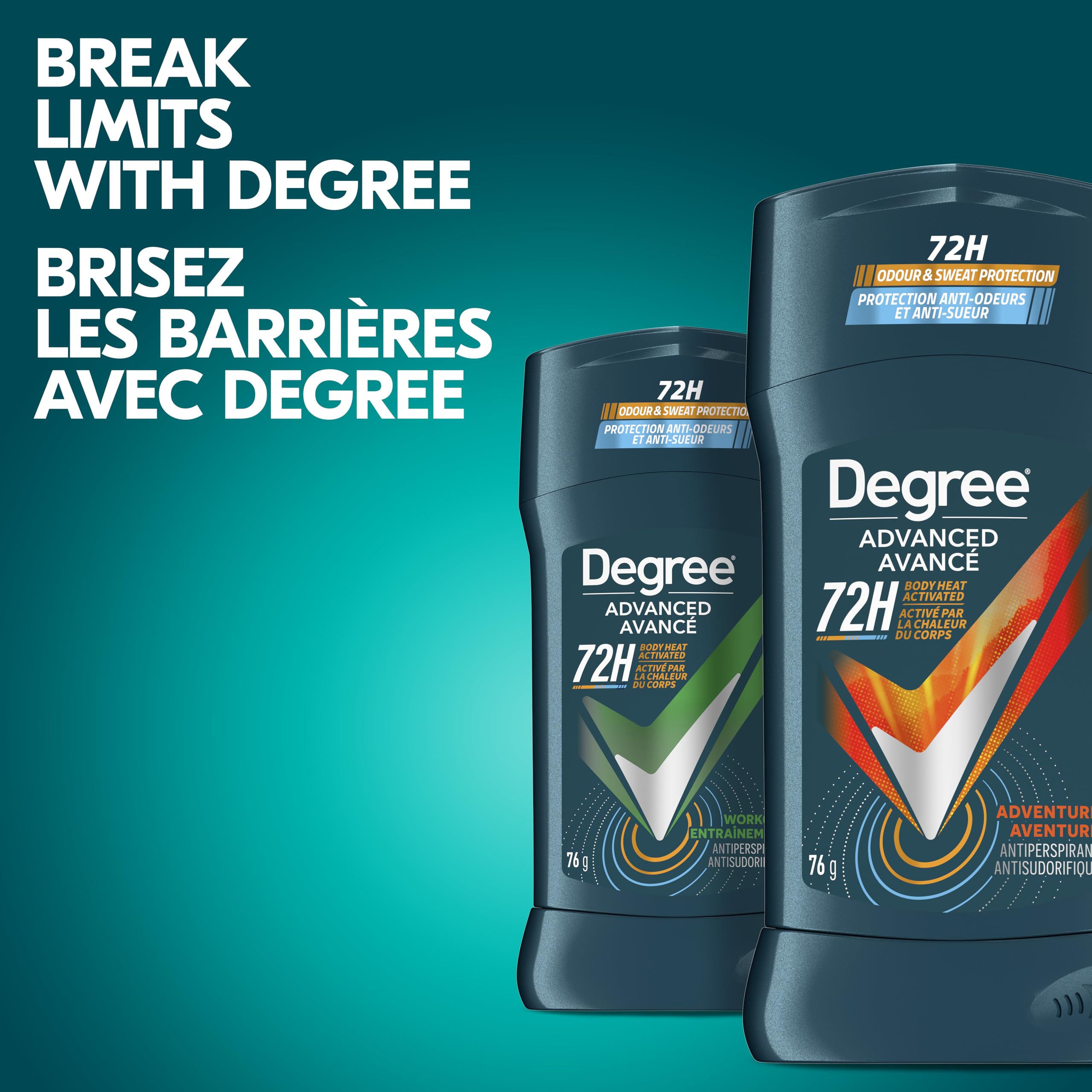 Degree Men Antiperspirant Deodorant for 72-Hour Sweat and Odour Protection, Adventure, 76g (Pack of 4) 🍁 All In One Marketplace Canada