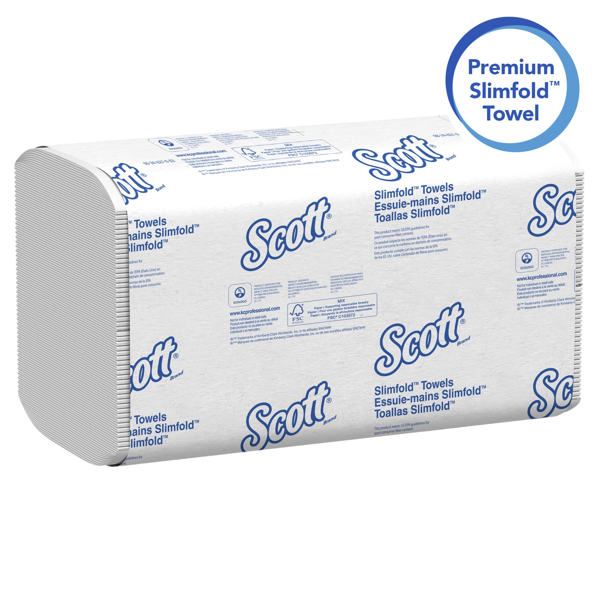Scott Professional Pro Slimfold Folded Paper Towels, Bulk (04442), Absorbency Pockets, White, for Compatible Kimberly-Clark Professional Dispensers (24 Packs of 90 Sheets, 2,160 Sheet Total) 🍁 All In One Marketplace Canada