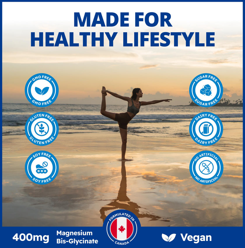 CanPrev Magnesium Bisglycinate Ultra Gentle 240g Powder 48-Servings - 400mg of Pure Elemental Magnesium Per Scoop - Chelated Complex - Muscle Health, Calm, Relaxation, Bone Health and Cramp Relief 🍁 All In One Marketplace Canada
