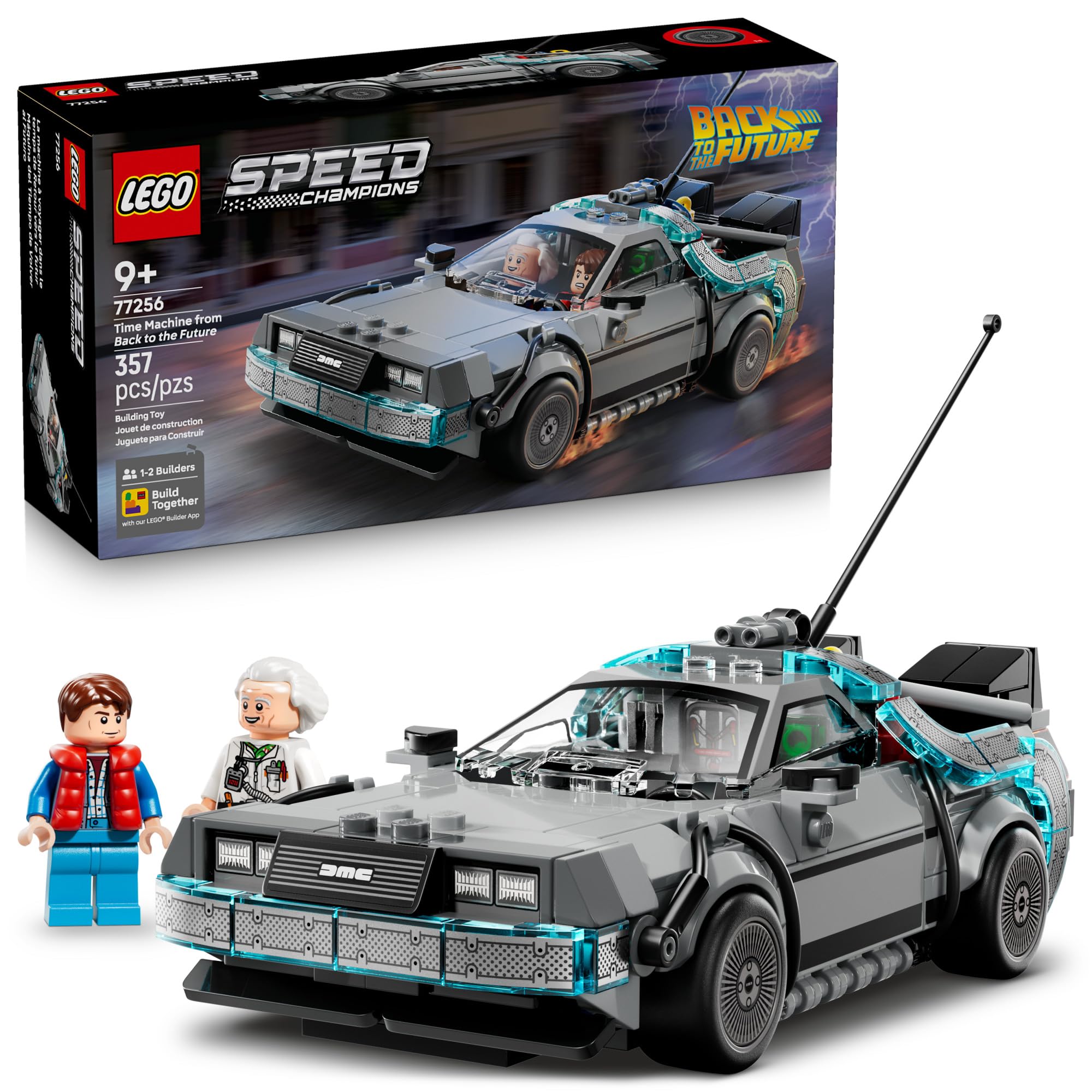 LEGO Speed Champions Time Machine from Back to The Future Building Toy for Kids - Pretend Play & Display Car Toy W/2 Build Modes for Boys & Girls, Ages 9+ - Gift Ideas for Birthdays & Fans - 77256 🍁 All In One Marketplace Canada