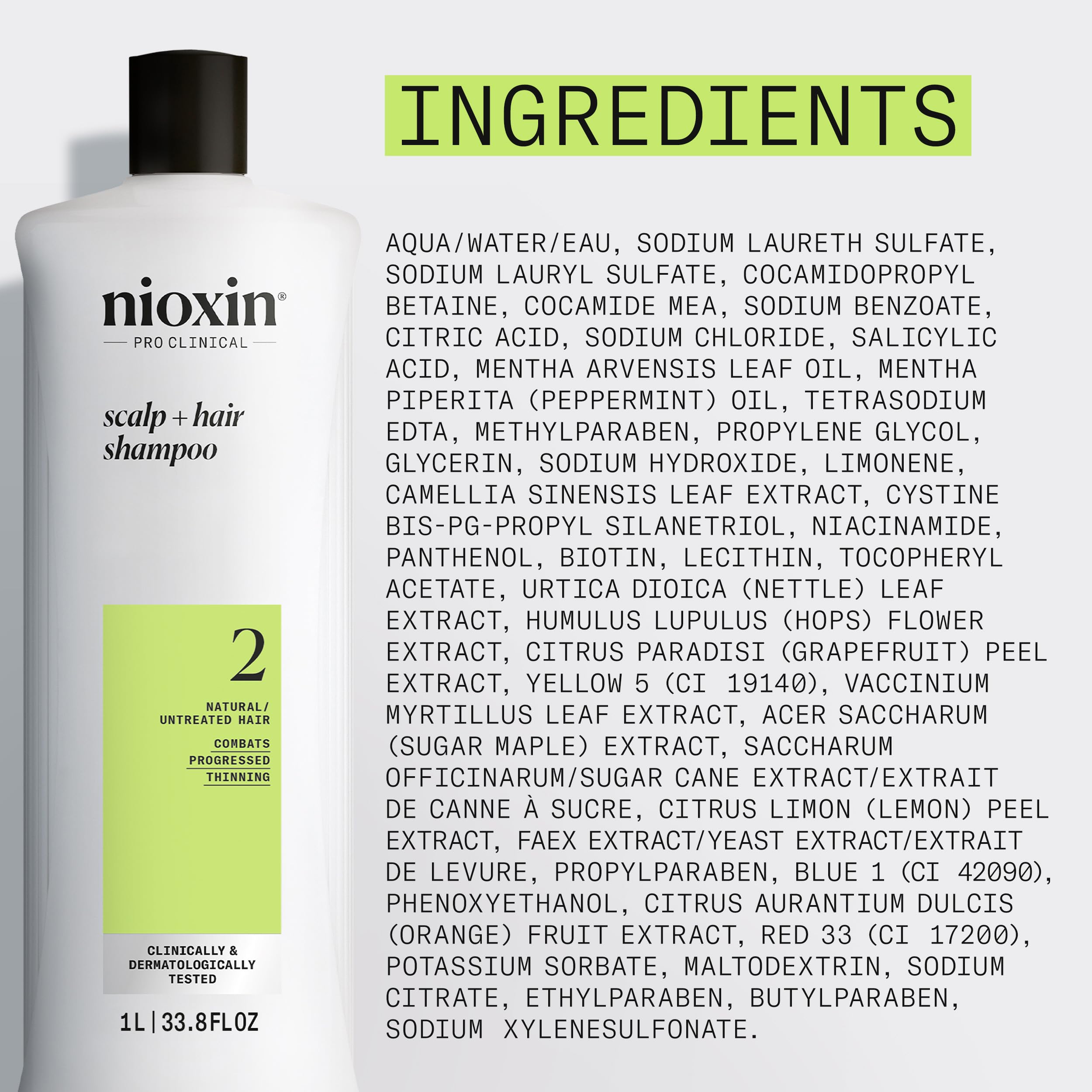 Nioxin Scalp + Hair Thickening System 2 Shampoo, For Natural Hair with Progressed Thinning, 33.8 fl oz (Packaging May Vary) 🍁 All In One Marketplace Canada