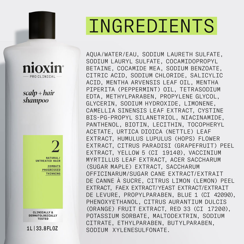 Nioxin Scalp + Hair Thickening System 2 Shampoo, For Natural Hair with Progressed Thinning, 33.8 fl oz (Packaging May Vary) 🍁 All In One Marketplace Canada