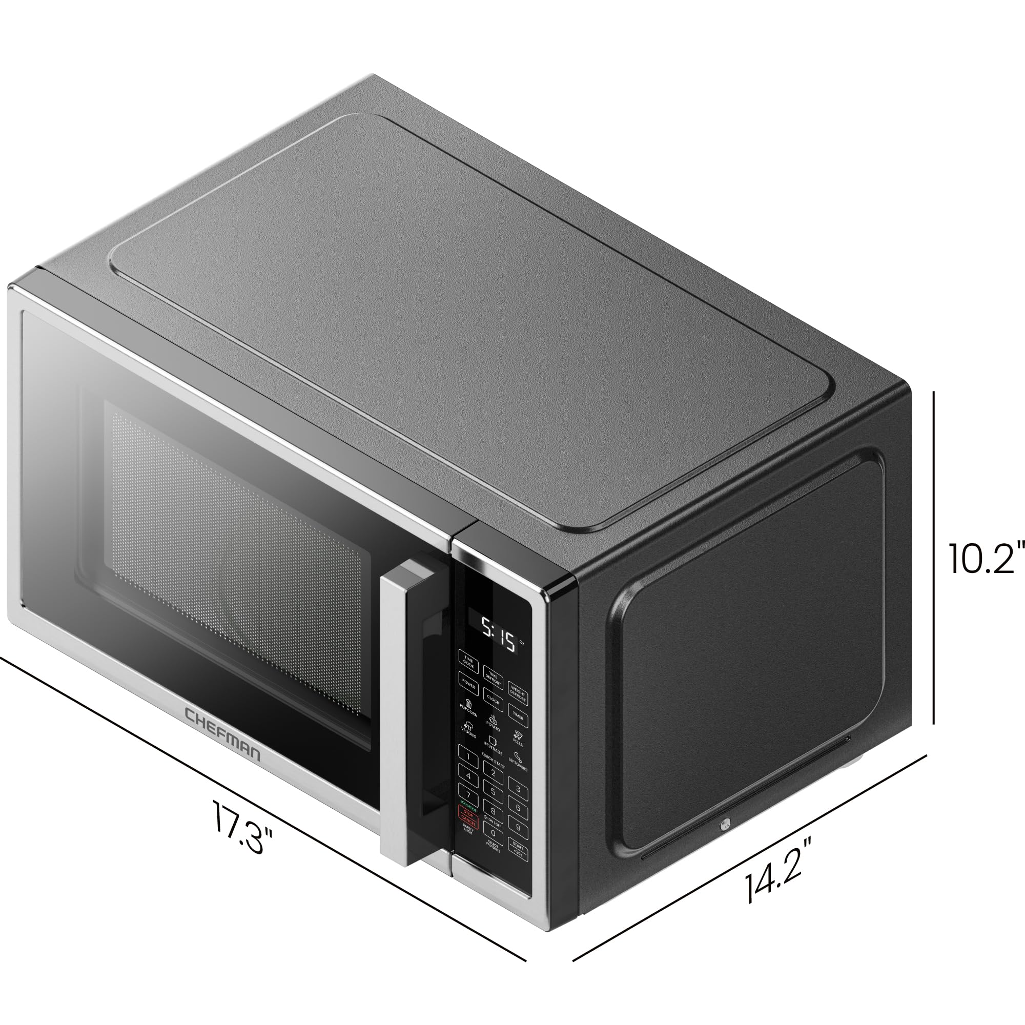 Chefman Countertop Microwave Oven 0.7 Cu. Ft. Digital Stainless Steel Microwave 700 Watts with 6 Auto Menus, 10 Power Levels, Eco Mode, Memory, Mute Function, Child Safety Lock, Easy Clean 🍁 All In One Marketplace Canada