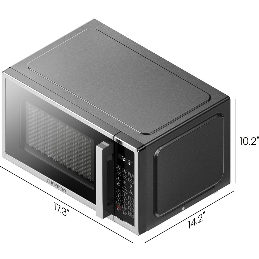 Chefman Countertop Microwave Oven 0.7 Cu. Ft. Digital Stainless Steel Microwave 700 Watts with 6 Auto Menus, 10 Power Levels, Eco Mode, Memory, Mute Function, Child Safety Lock, Easy Clean 🍁 All In One Marketplace Canada