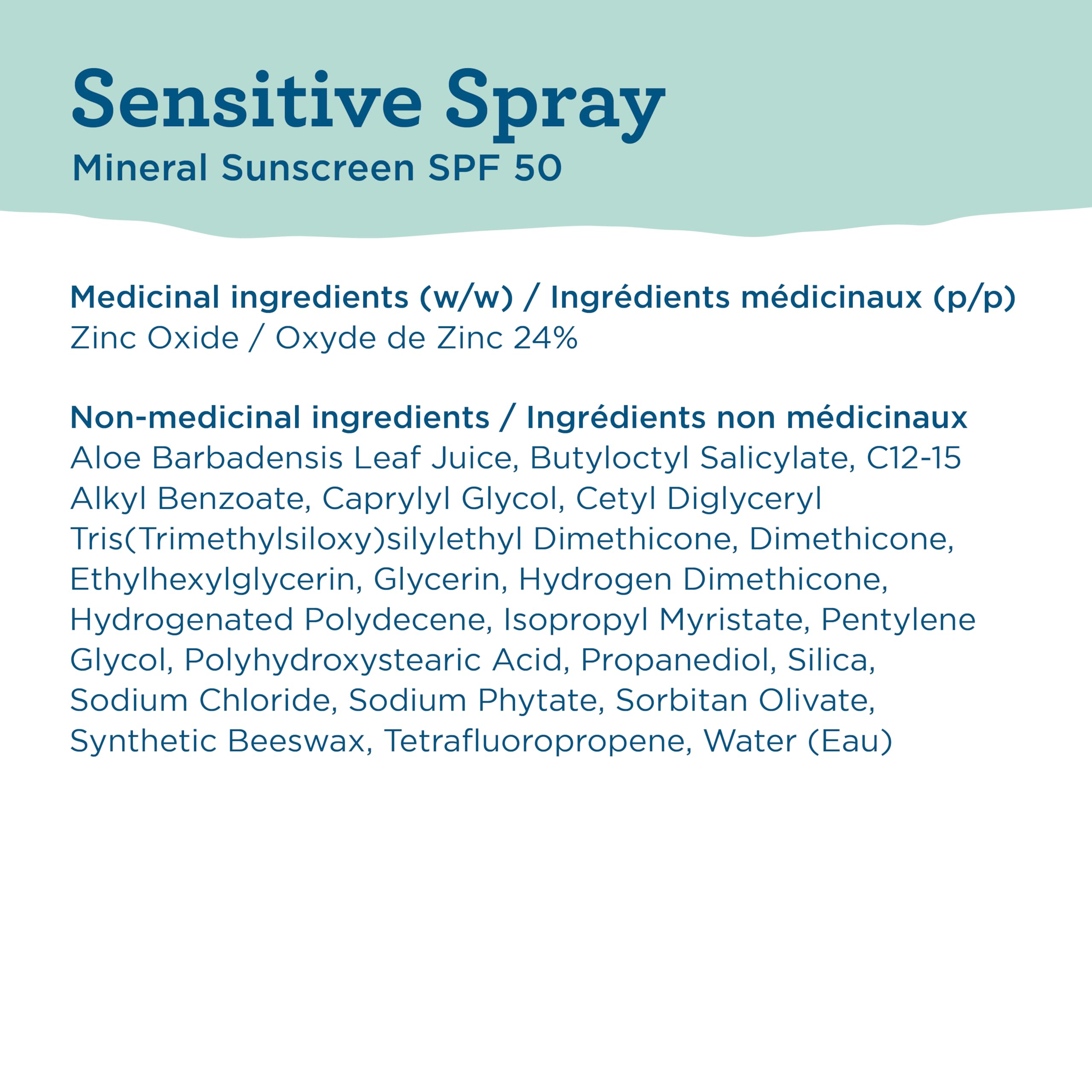 Blue Lizard Sensitive Mineral SPF 50 Spray, Broad-Spectrum UVA/UVB Protection, Water-Resistant, Zinc Oxide Formula, 142 g 🍁 All In One Marketplace Canada