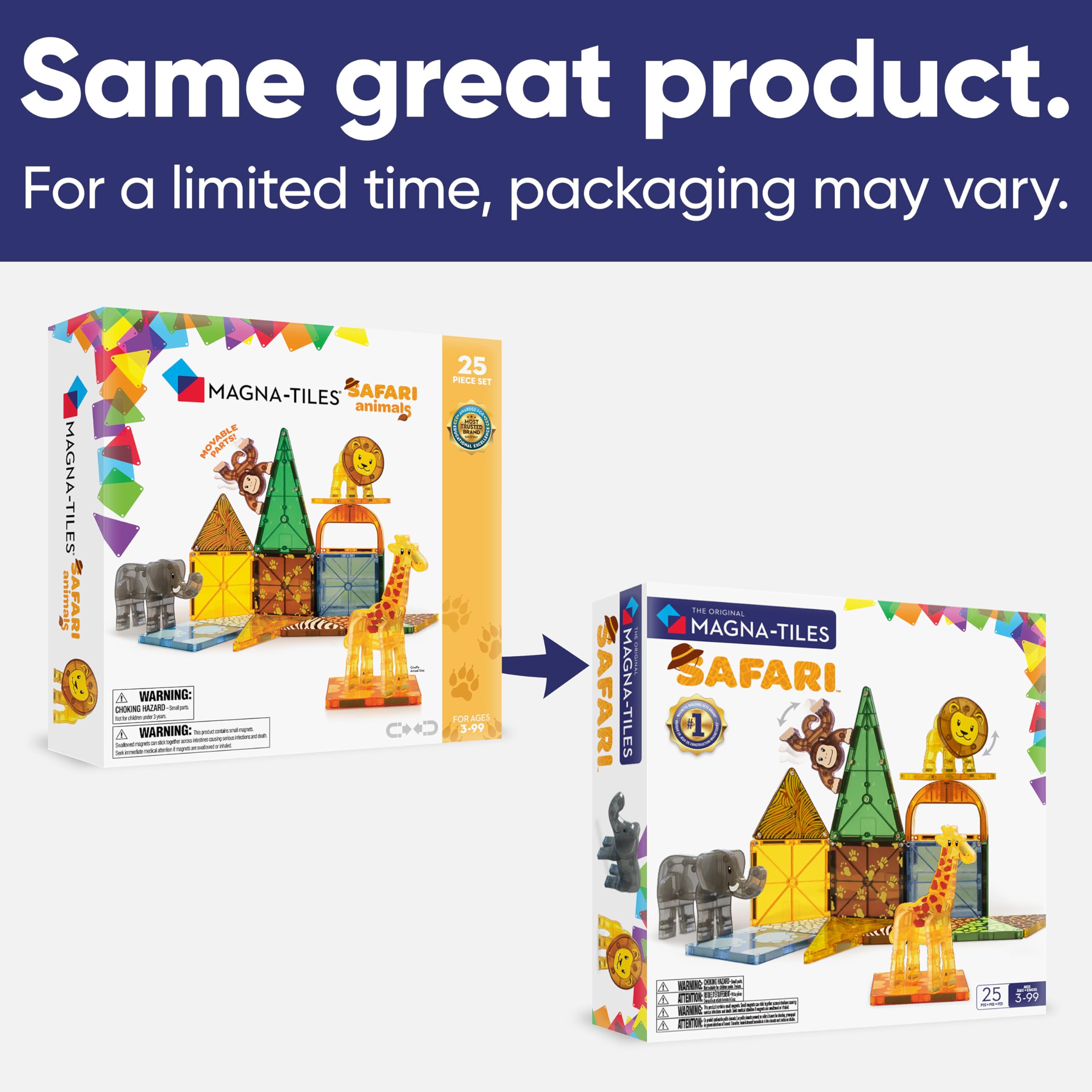 MAGNA-TILES Safari Animals 25-Piece Magnetic Construction Set, The Original Magnetic Building Brand 🍁 All In One Marketplace Canada