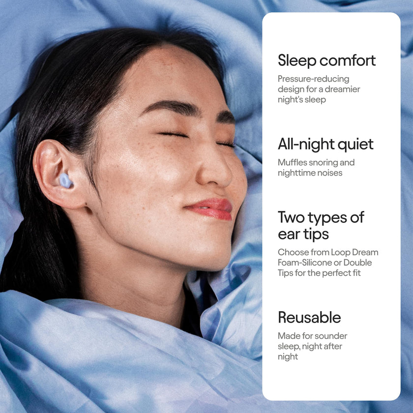 Loop Dream – Silicone/Memory Foam Earplugs for Sleep Comfort | Comfortable Ear Plugs for Muffling Snoring & Sleeping | Customized Fit | 27dB (SNR) Noise Reduction 🍁 All In One Marketplace Canada